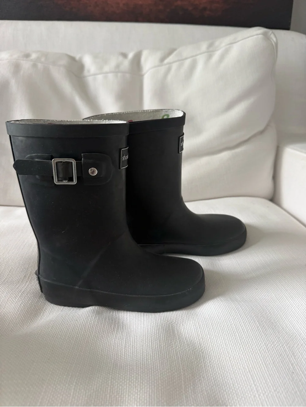 shooshoos Black Kids Rain Boots